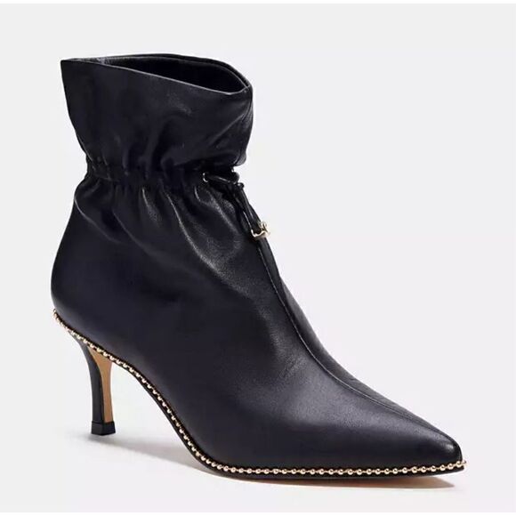 Coach Wynie Bootie in Black with Gold NWOB Size 6 1/2 - Picture 1 of 10